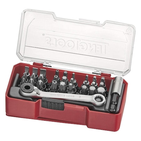 Teng Tools 29 Piece 1/4" Hex Assorted Screwdriver Bits and Access TJ1429